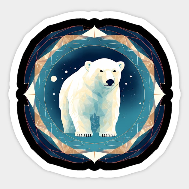 Polar Bear in Ornament, Love Bears Sticker by logiamerch